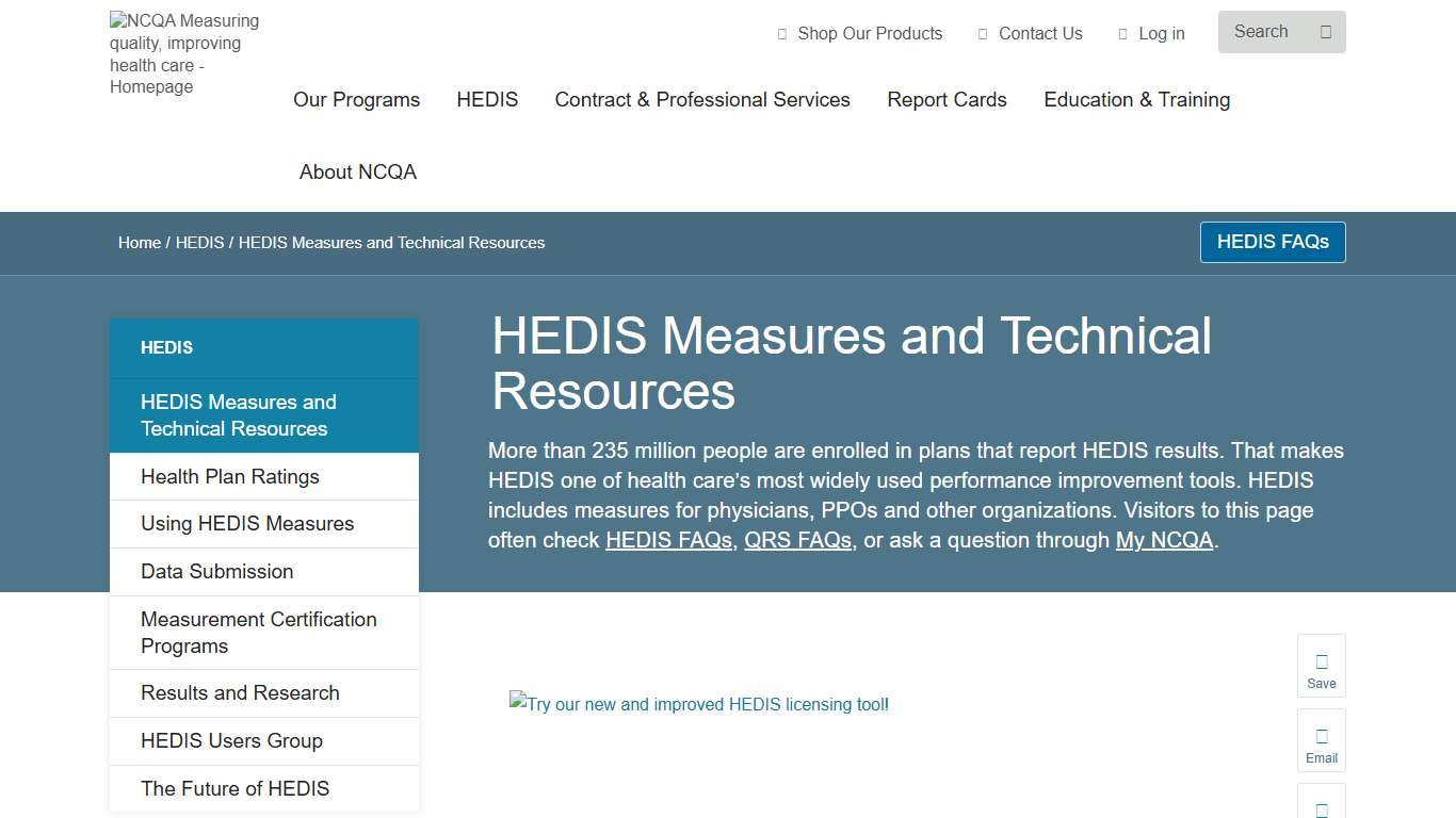 HEDIS Measures and Technical Resources - NCQA